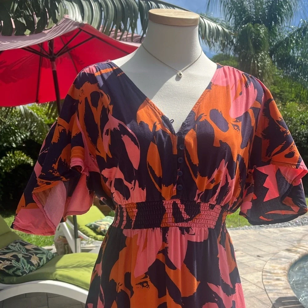 Anthropologie Abel The Label Floral Midi Dress - size medium - Picture 2 of 14